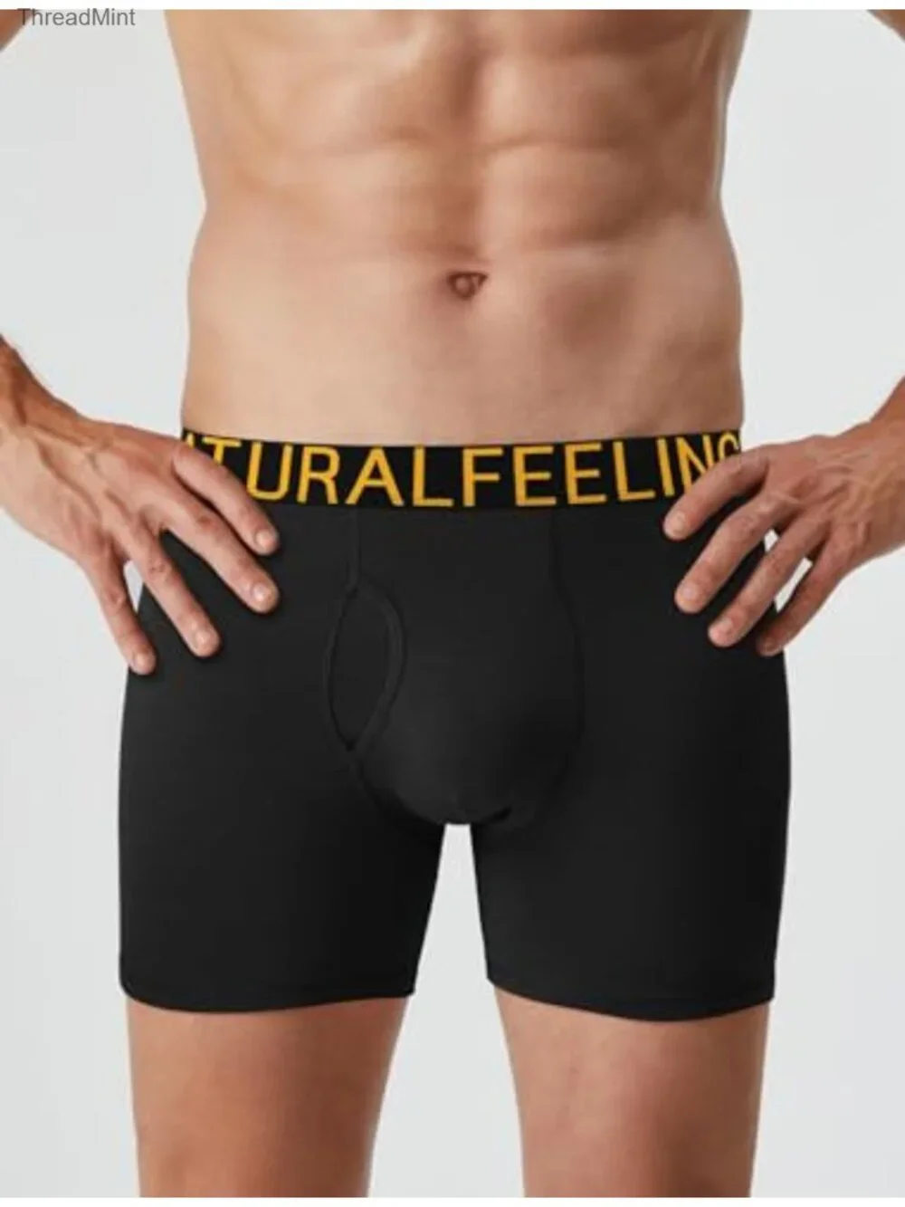 Men's Soft Cotton Boxer Briefs Open Fly Underwear 6 Pack